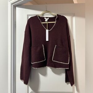 House of Harlow knit plum sweater size Med